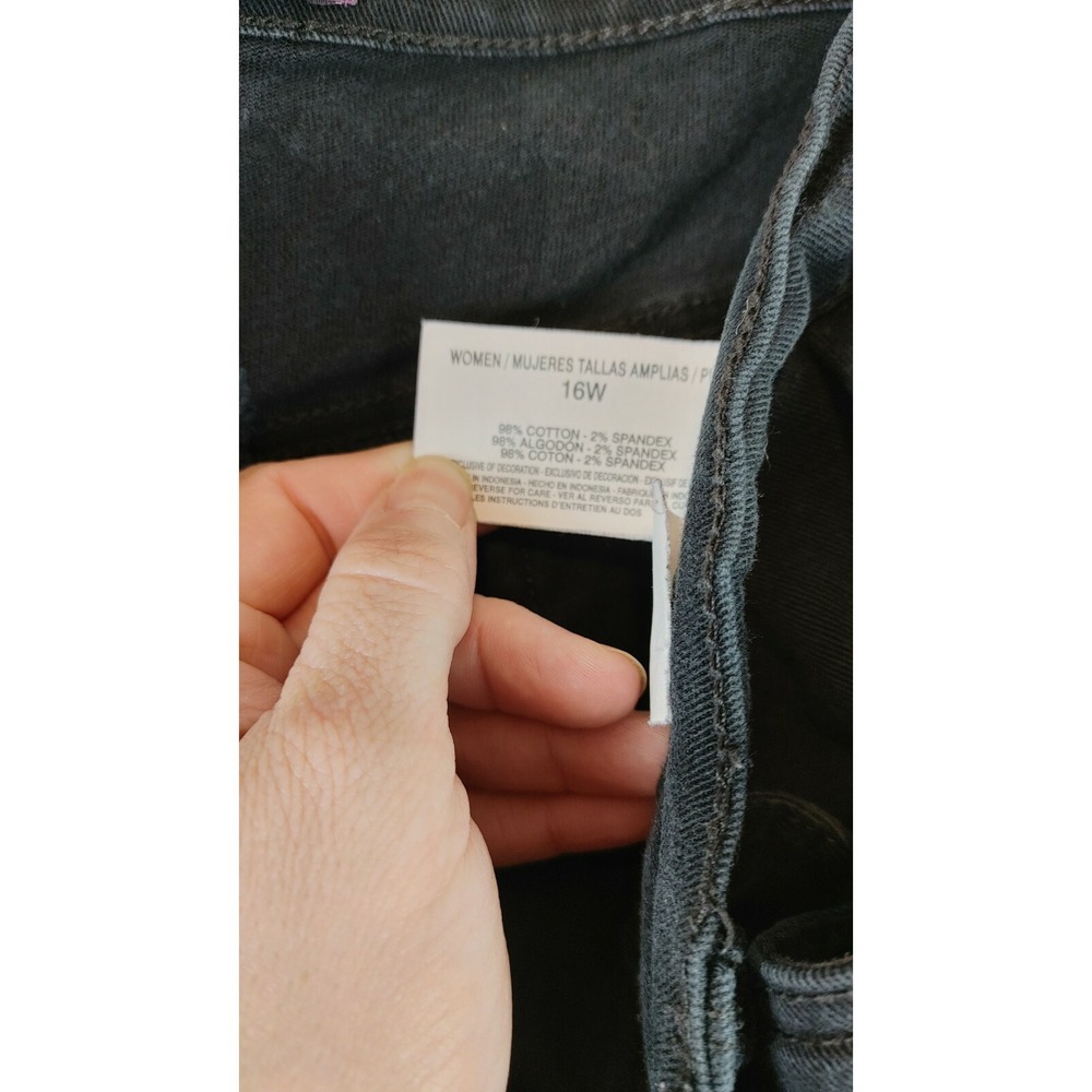 GLORIA VANDERBILT BLACK DENIM AMANDA JEANS SIZE 16W - Picture 8 of 8